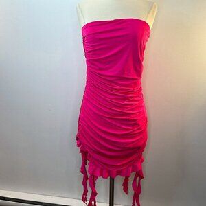 Thirty Thirty Women's Pink Ruched Mini Dress - Juniors Large - NWT